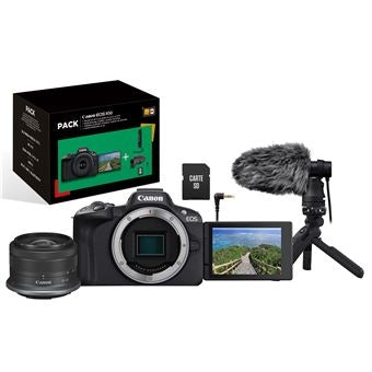 Pack Appareil photo hybride Canon EOS R50 Noir + RF-S 18-45mm f/4.5-6.3 IS STM